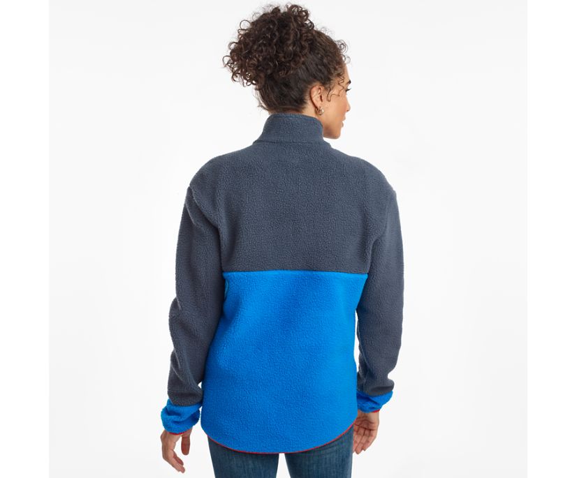 Saucony Fireside Fleece Anorak Women's Jackets Blue | Canada 336BEXC